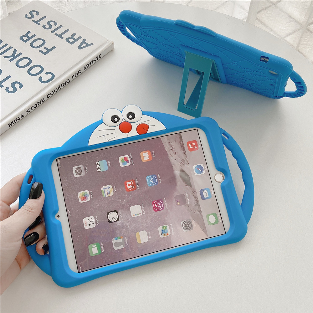 兒童可愛叮噹貓保護套適用於 iPad Air 11 (M2) 2024 Mini 1 2 3 4 5 6 Pro 10.