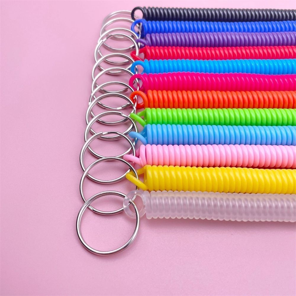 【台灣熱銷】塑料電話線 彈簧繩彩色 防丟繩伸縮彈力繩 手機掛繩彈簧鏈光圈