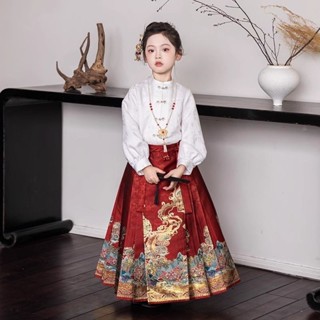 ❤️新款女童马面裙❤️中国风儿童汉服古风长袖马面裙 110CM-160CM 祎祎家亲子童装