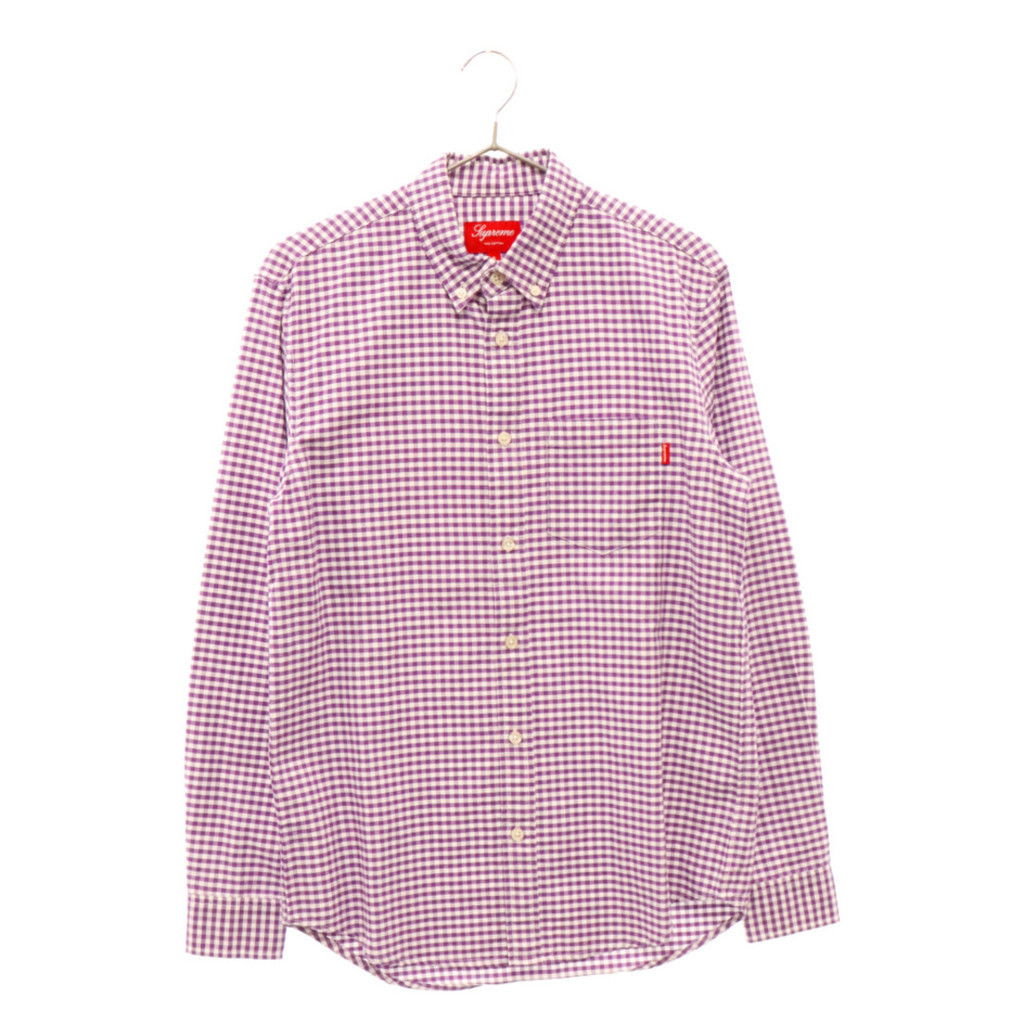 Supreme襯衫十二 格子佈 紫色 長袖 日本直送 二手