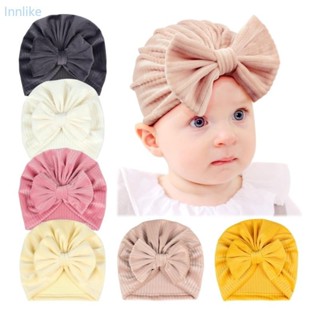 Inn 時尚嬰兒頭巾帽子時尚無簷小便帽純色頭飾適合新生兒幼兒