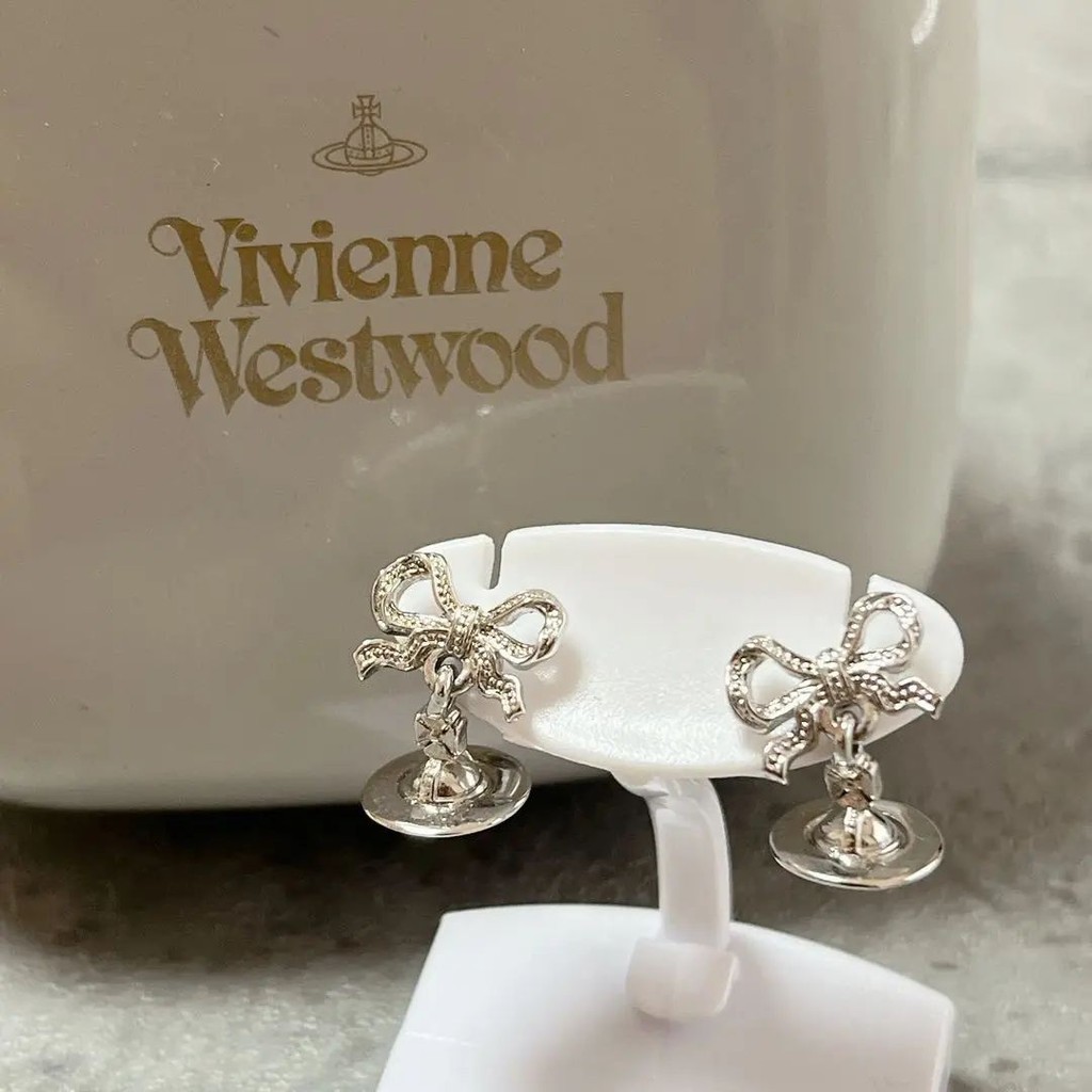 Vivienne Westwood 薇薇安 威斯特伍德 耳環 銀 蝴蝶結 日本直送 二手