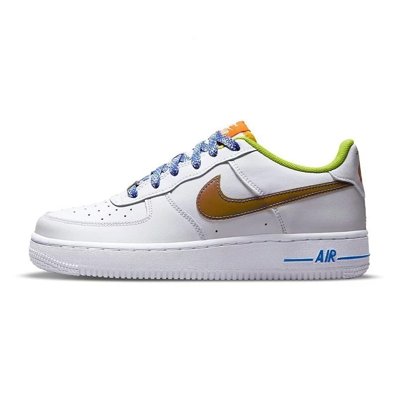 特價 Nike Air Force 1 LV8 (GS) 變色勾勾 特殊鞋帶 女款 DQ7767-100