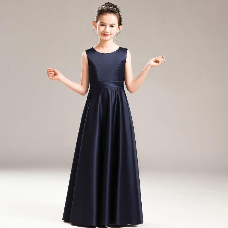女童洋裝 禮服 兒童禮服 2024新款 女童中大童鋼琴小提琴比賽 表演服 公主裙qq
