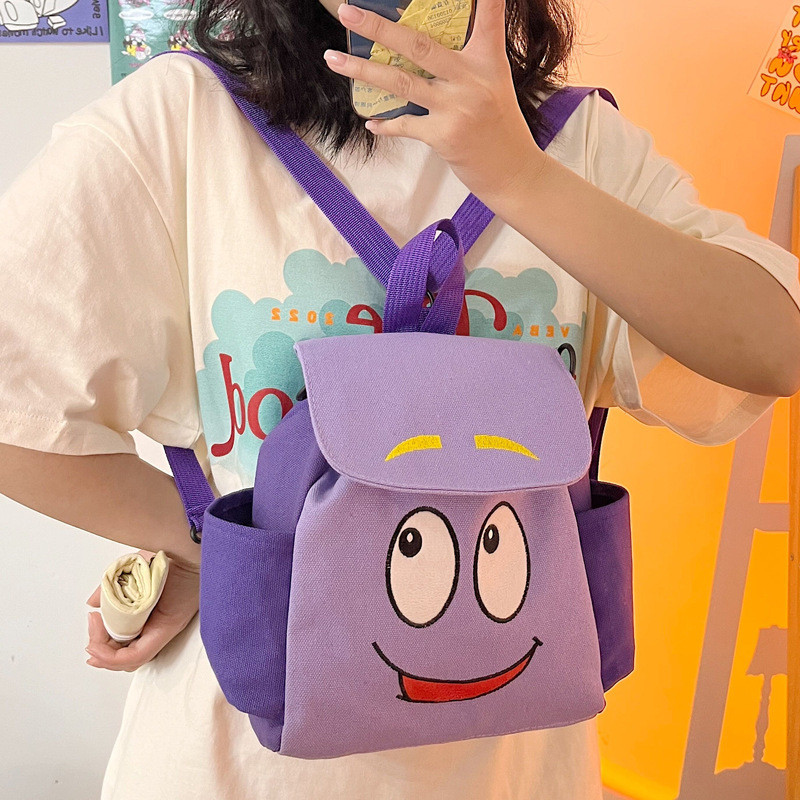 【卡通雙肩背包】愛探險的朵拉雙肩書包Dora地圖卡通斜跨小背包可愛兒童幼兒園禮物