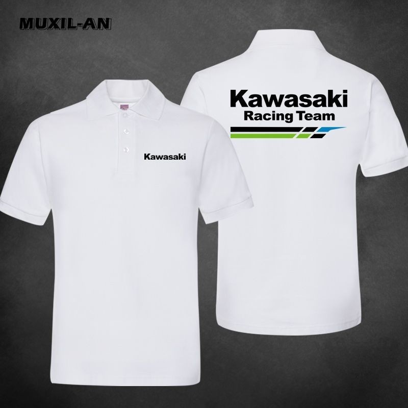 Kawasaki機車店訂製工作服短袖NINJA400 ZX-10R Z1000戶外騎行POLO襯衫
