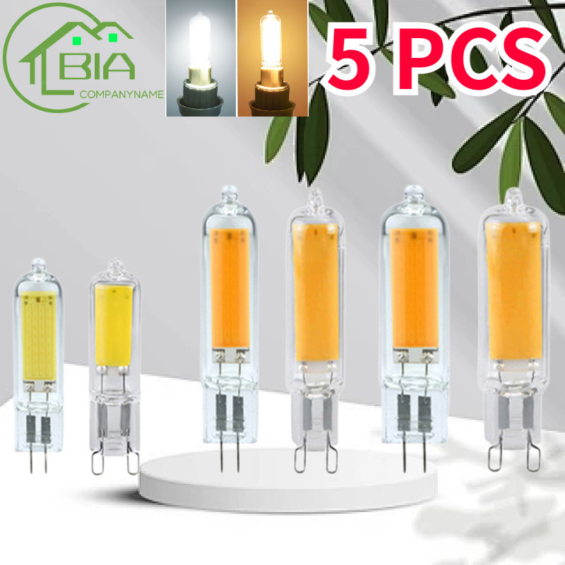 Bia 5PCS G4 G9 COB LED 玻璃燈泡,220V,暖色,白色,3W,5W,7W,替換鹵素燈