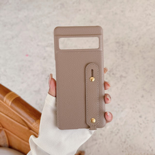豪華皮革荔枝殼腕帶支架手機殼適用於 Google Pixel 9 8 7 6 Pro A 彩色指環扣外殼 PU 防震保護