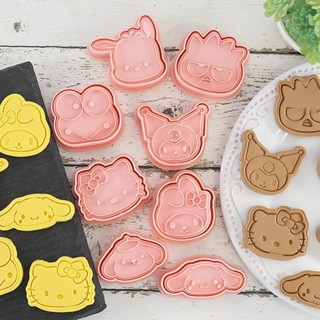 8 件/套三麗鷗餅乾模具 Hello Kitty Kuromi 卡通 3D 水果切割器模型玩具廚房派對烘焙工具配件