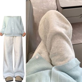 《現貨下單》【店鋪熱銷】白灰色寬褲女春季2025新款簡約高腰顯瘦慵懶百搭潮流運動休閒褲長褲女長褲長褲休閒褲寬褲運動褲
