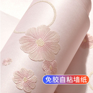 （臺灣出貨）潮胖胖牆紙自粘家用臥室溫馨田園小花桌布粉色女大學生宿舍寢室翻新貼紙