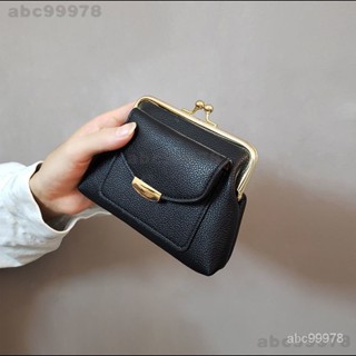 abc99978復古錢包女荔枝紋大容量夾口零錢包硬幣卡包收納包防真皮質感時尚