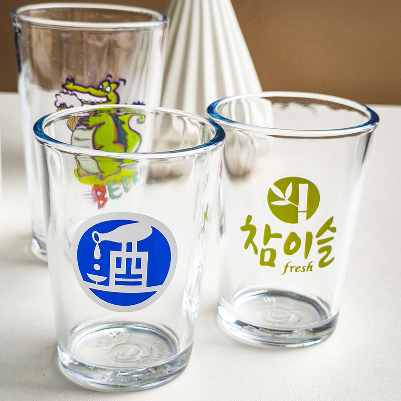 客製化【玻璃杯】強化玻璃杯 訂製 小酒杯 創意 印字logo 韓國燒酒杯 印圖案 透明啤酒杯子
