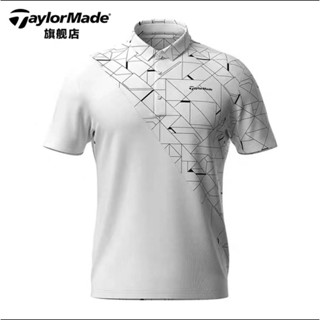 Taylormade 2023 Golf 男士時尚運動高爾夫透氣短袖 Polo 衫