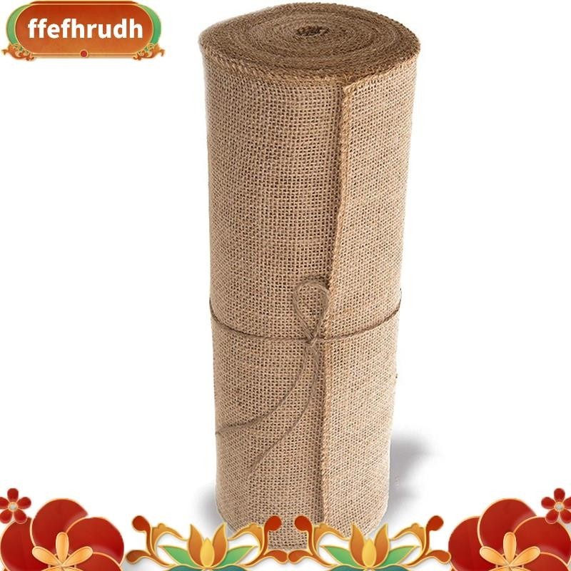 粗麻布桌巾卷-30cmx275cm。 邊緣設計的無磨損防滑毯。 粗麻布織物卷適用於婚禮、桌布、裝飾和工藝品。弗魯達