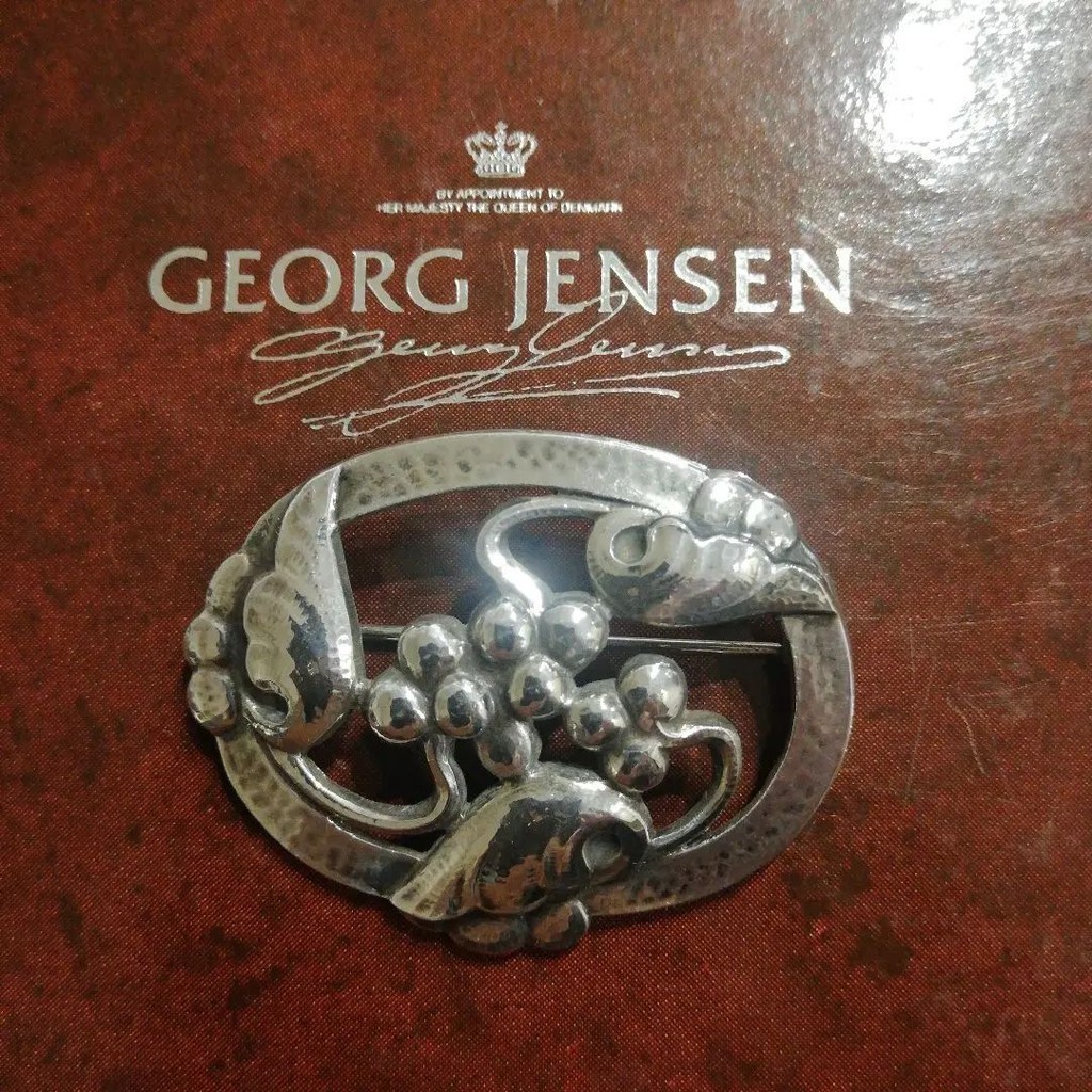 Georg Jensen 胸針 Moonlight Grapes Oval 葡萄 丹麥 日本直送 二手