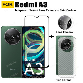 Redmi A3 鋼化玻璃膜適用於 RedmiA3 Redmi A 3 相機鏡頭玻璃螢幕保護膜和背膜
