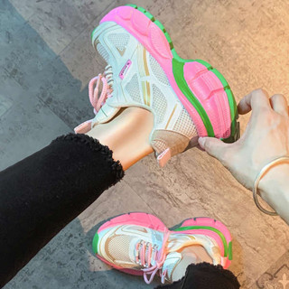 賈不假運動鞋女士2023年夏季新款透氣舒適增高潮流厚底跑步休閒鞋