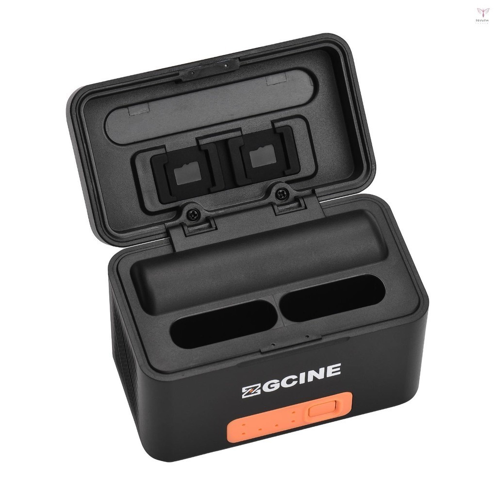 Zgcine PS-BX1 便攜式相機電池快速充電盒 5200mAh 無線雙電池充電器,帶 Type-C 端口更換,適用