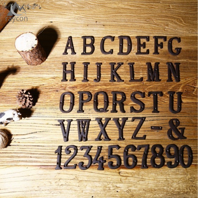 清倉促銷! ♬♪♬ 金屬字母數字鑄鐵裝飾房屋標誌門牌 DIY 咖啡廳牆