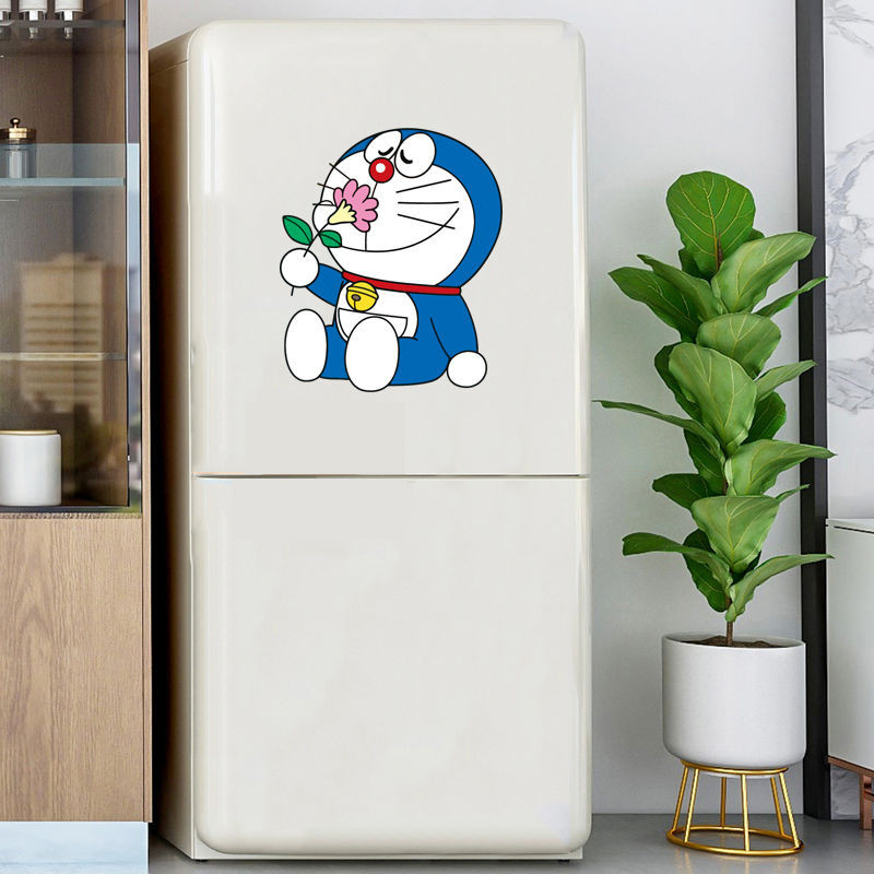 冰箱貼紙現貨裝飾小圖案哆啦A夢創意可愛卡通櫃子門牆貼遮醜補洞防潮