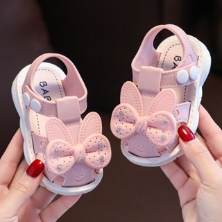 女童涼鞋0-3歲嬰幼兒園寶寶防滑軟底包頭鞋中兒童夏季外穿學步鞋