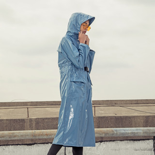 Ohsunny 女士時尚漆皮雨衣可重複使用防水防風雨衣連帽戶外風衣透氣