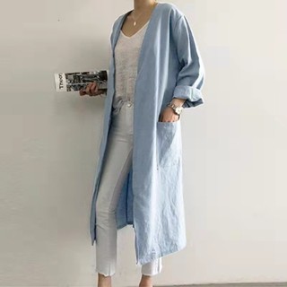 洋裝風衣2025春季新款氣質韓版V字領直筒型女士風衣