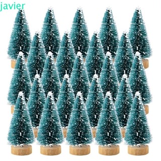 JAVI1ER12PCS迷你聖誕樹,劍麻絲桌面裝飾金色迷你樹,塑料DIY裝飾雪松瓶子刷樹