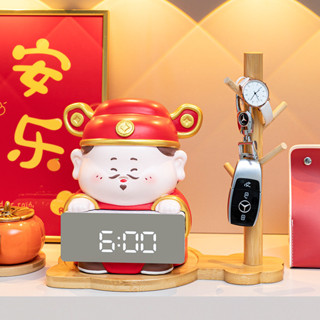 【臺灣公司 免運】財神爺 時鐘 鬧鐘 入厝禮物 小財神時鍾擺件 電子鍾 客廳 臥室 桌面擺件 開店送禮 交換禮物