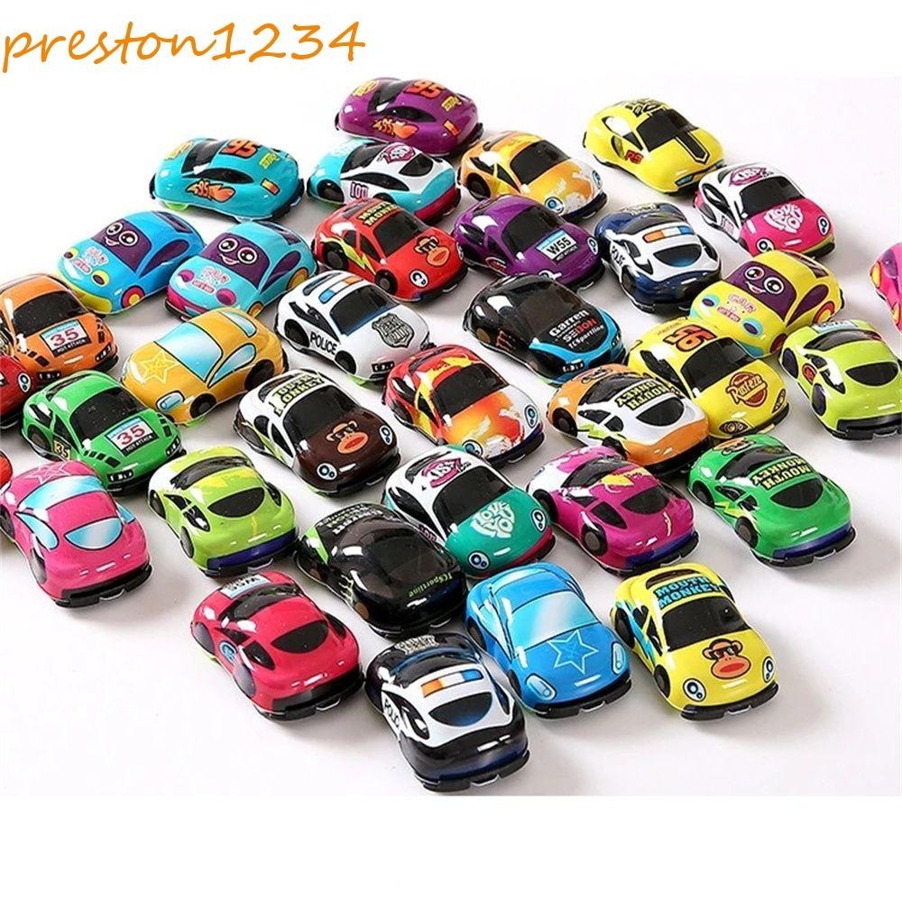 PRESTON拉回汽車10件迷你禮物玩具車汽車模型幼兒兒童生日禮物慣性汽車玩具