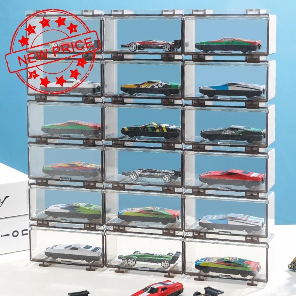 8格汽車模型收納盒1:64輪子展示架仿真玩具展示盒風火輪a1q7