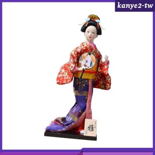 [KY] 12 英寸日本和服藝妓娃娃人物雕塑亞洲歌舞伎雕像台