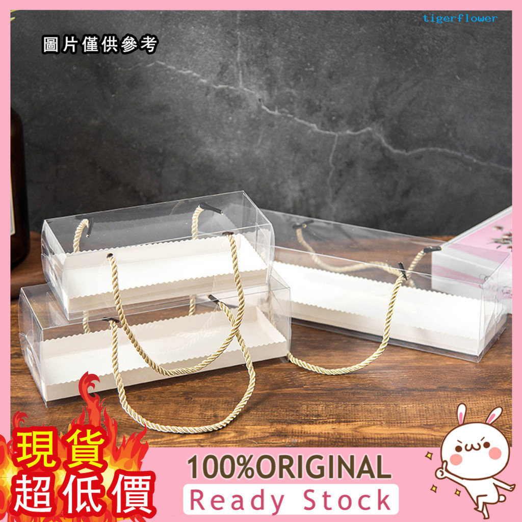 [芒芒小鋪] 透明手提蛋糕捲包裝盒PET環保塑膠蛋糕盒瑞士捲盒-10pcs