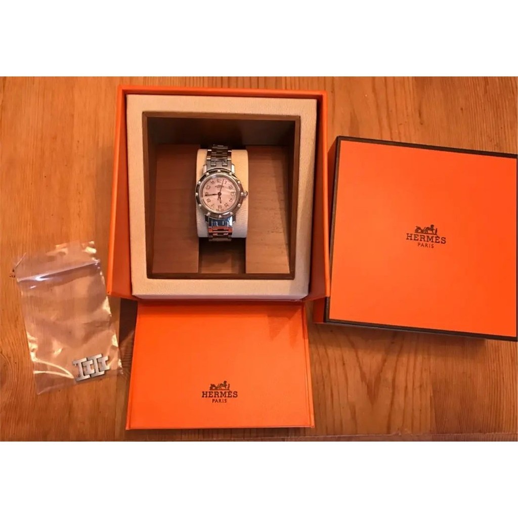HERMES 愛馬仕 手錶 粉紅色 錶盤 鑽石 mercari 日本直送 二手