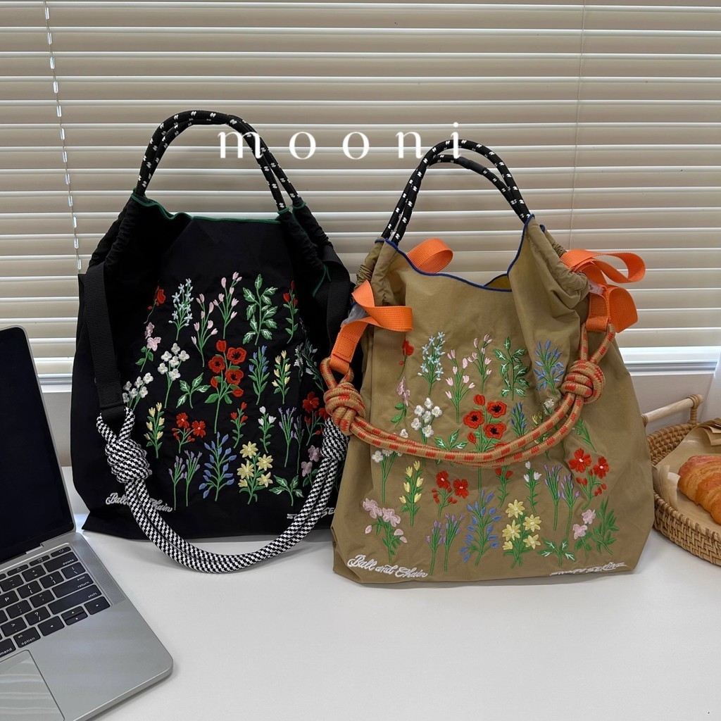 JH 現貨 泰國購物袋 日本購物袋 環保購物袋  刺繡手提包 尼龍手提包  腰果花購物袋 折疊購物袋 尼龍購物袋
