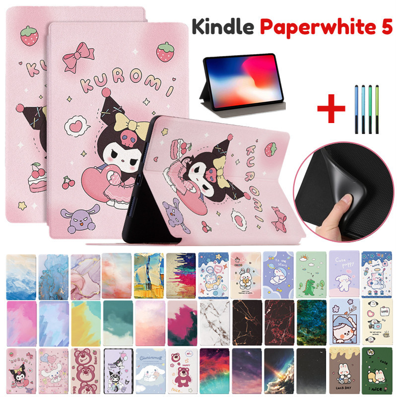 適用於亞馬遜全新 Kindle Paperwhite 5 第 11 代 2021 Kuromi 超薄兒童可愛卡通皮革支架