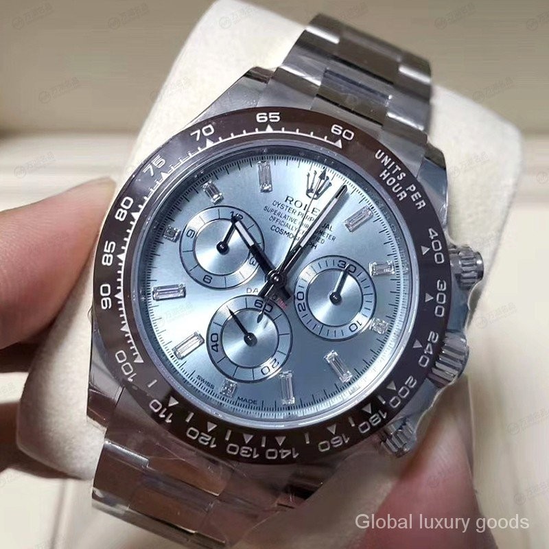 宇宙計型迪通拿系列950鉑金自動機械手錶男表116506 刻度鑽冰藍迪腕錶 C6G6