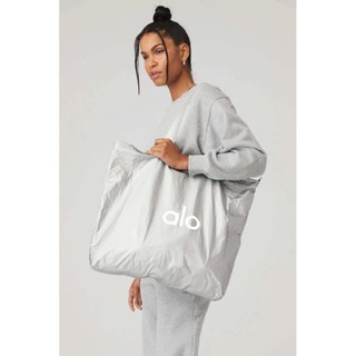ALO運動托特包 時尚銀色斜背包 大容量運動瑜伽包