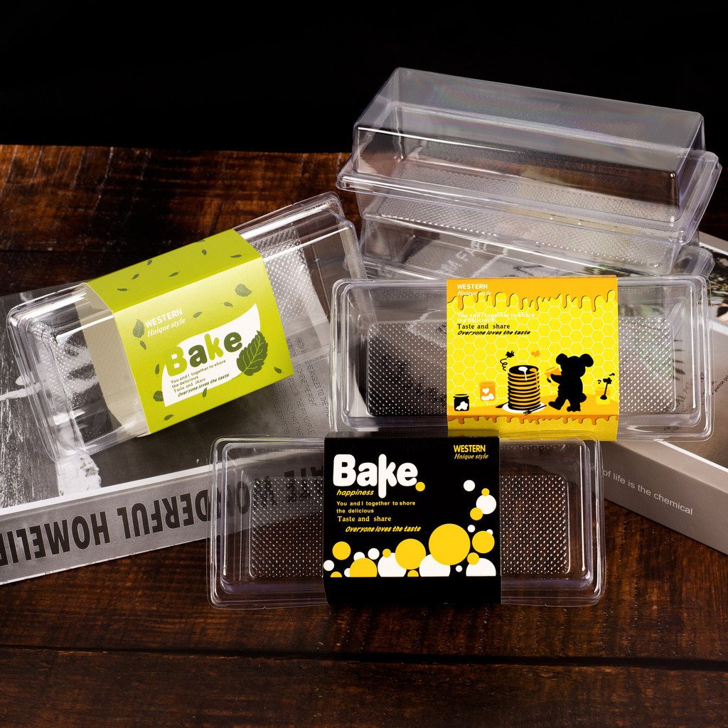 【現貨】【半熟芝士包裝盒】E1670 蛋糕卷 包裝盒 半熟芝士 小瑞士捲 長方形 透明 天地蓋 西點 塑膠盒