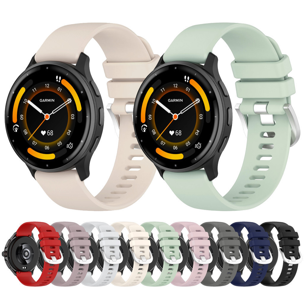 Amazfit 20mm 銀扣光面矽膠錶帶 Active GTR mini GTS4 GTS3 Bip 3 U Pro