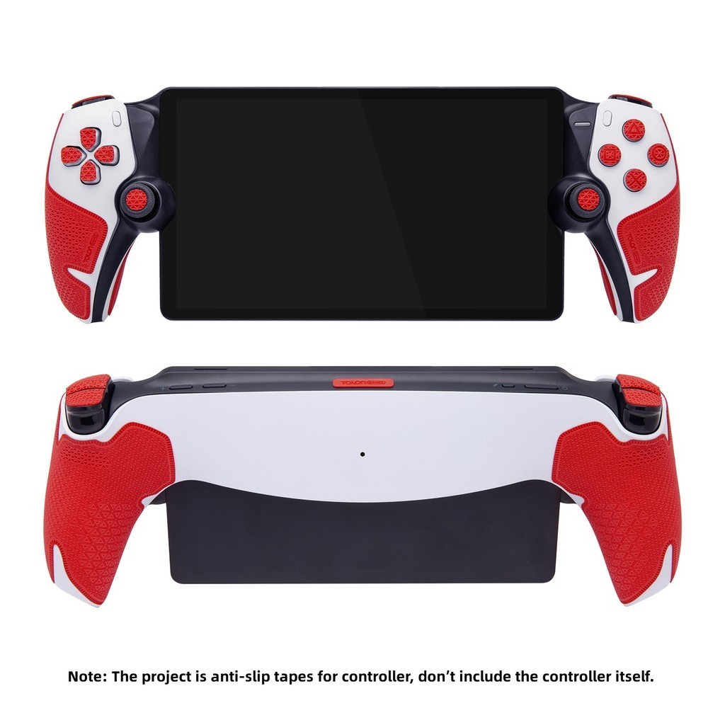 紅色 TALONGAMES 控制器手柄兼容 PlayStation Portal、防滑、按鈕、PS5 門戶手柄的紋理皮膚