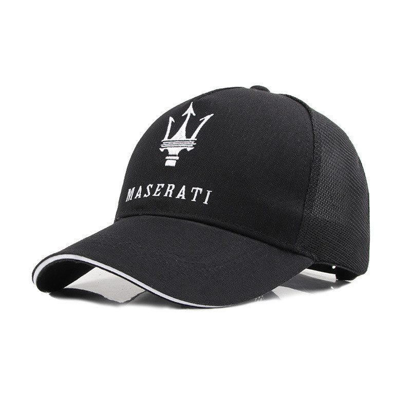 瑪莎拉蒂汽車logo標透氣運動帽子刺繡汽車標誌棒球帽4s店紀念帽子