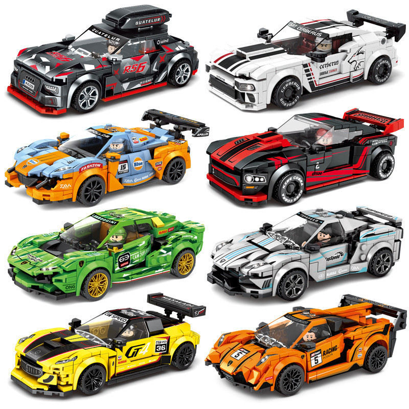 樂毅積木31012-31033兒童玩具汽車兼容樂高賽車拚裝積木跑車模型