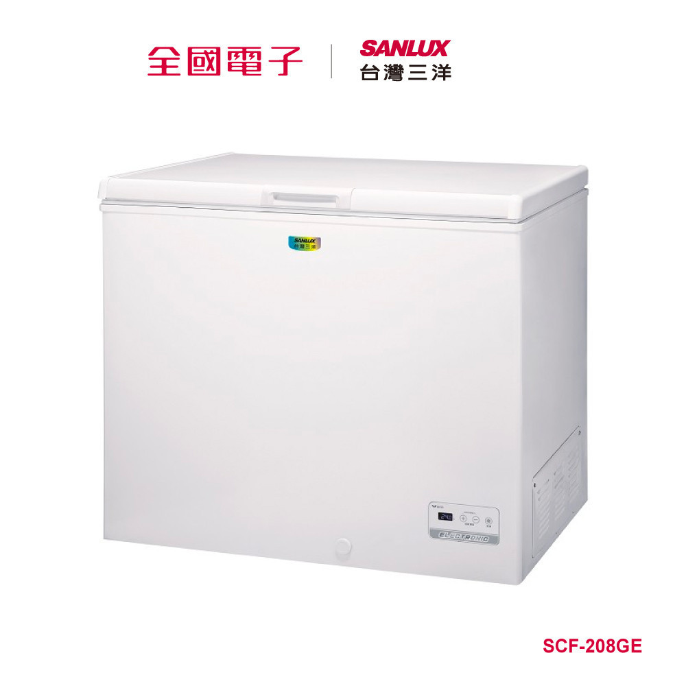 台灣三洋208L節能上掀式冷凍櫃  SCF-208GE 【全國電子】