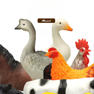 模擬雞鴨鵝豬農場小動物模型玩具軟膠兒童玩具