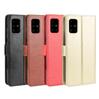 適用三星 Samsung S20+手機皮套Galaxy S20 FE手機殼翻蓋S20Plus瘋馬紋掛繩