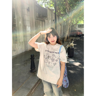 有點好看！現貨 純棉T恤 韓系少年感休閒短袖 美式字母印花 夏季寬鬆小眾設計感上衣 日系甜美減齡穿搭 ins慵懶風女裝