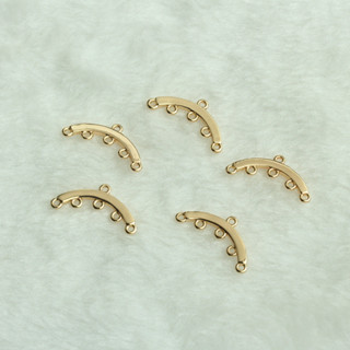 TL-(10pcs)-14k包金多圈流蘇吊墜片diy手工飾品配件金色弧形耳環排扣彎片