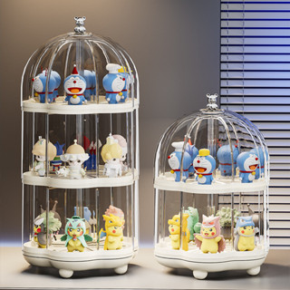 PET旋轉盲盒展示架 旋轉手辦盒 盲盒收納展示架 透明手辦收納盒 防塵擺件 防塵盲盒收納架 泡泡瑪特展示櫃 多功能公仔收